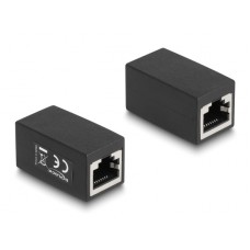 DELOCK σύνδεσμος RJ45 88003, θηλυκό σε θηλυκό, Cat.6, μαύρος