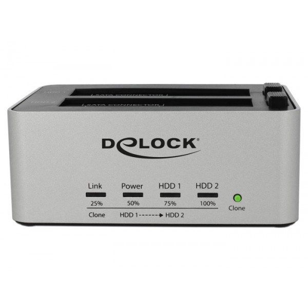 DELOCK docking station 63991, clone function, 2x 2.5/3.5" SSD/HDD, 5Gbps DELOCK docking station 63991, clone function, 2x 2.5/3.5" SSD/HDD, 5Gbps