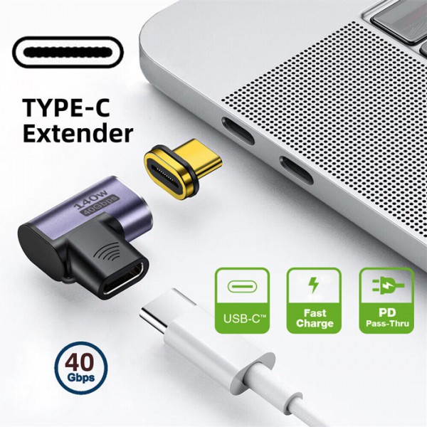 POWERTECH αντάπτορας USB-C PTH-105, μαγνητικός, 140W, 40Gbps, γκρι POWERTECH αντάπτορας USB-C PTH-105, μαγνητικός, 140W, 40Gbps, γκρι
