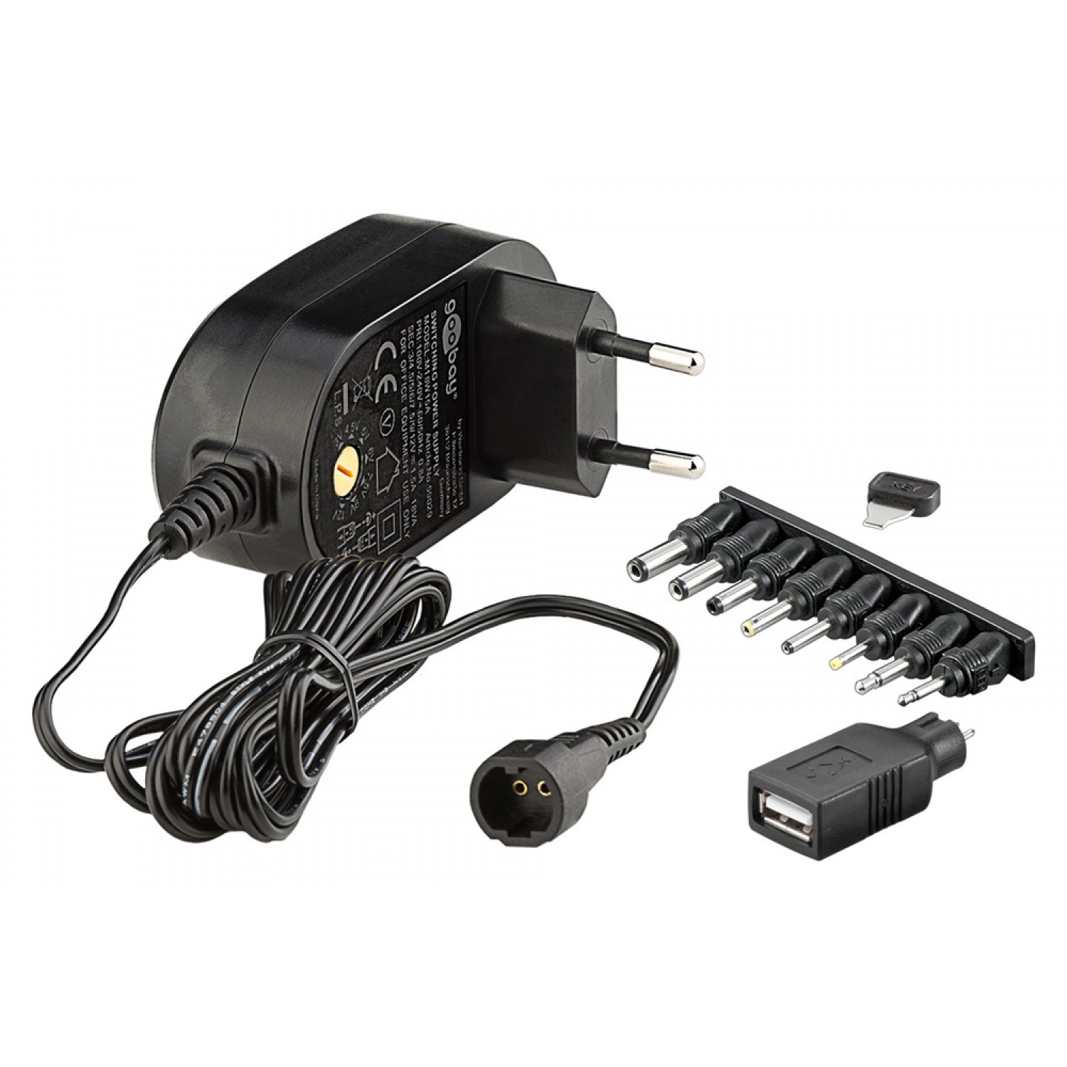 GOOBAY επιτοίχιος φορτιστής 59029, 3V-12V, 18W/1.5A, 9 tips GOOBAY επιτοίχιος φορτιστής 59029, 3V-12V, 18W/1.5A, 9 tips