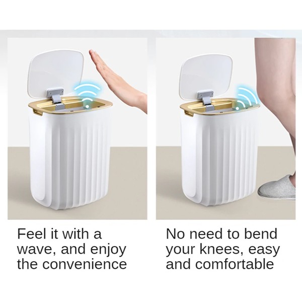 Κάδος απορριμμάτων HUH-0147, αυτόματο άνοιγμα, 12lt, λευκός Κάδος απορριμμάτων HUH-0147, αυτόματο άνοιγμα, 12lt, λευκός