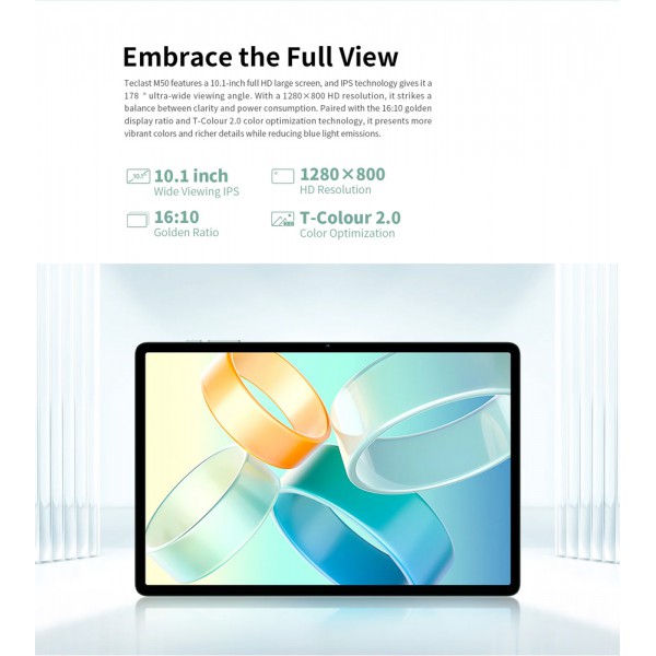 TECLAST tablet M50, 10.1" HD, 6/128GB, Android 13, 4G, 6000mAh, μπλε TECLAST tablet M50, 10.1" HD, 6/128GB, Android 13, 4G, 6000mAh, μπλε