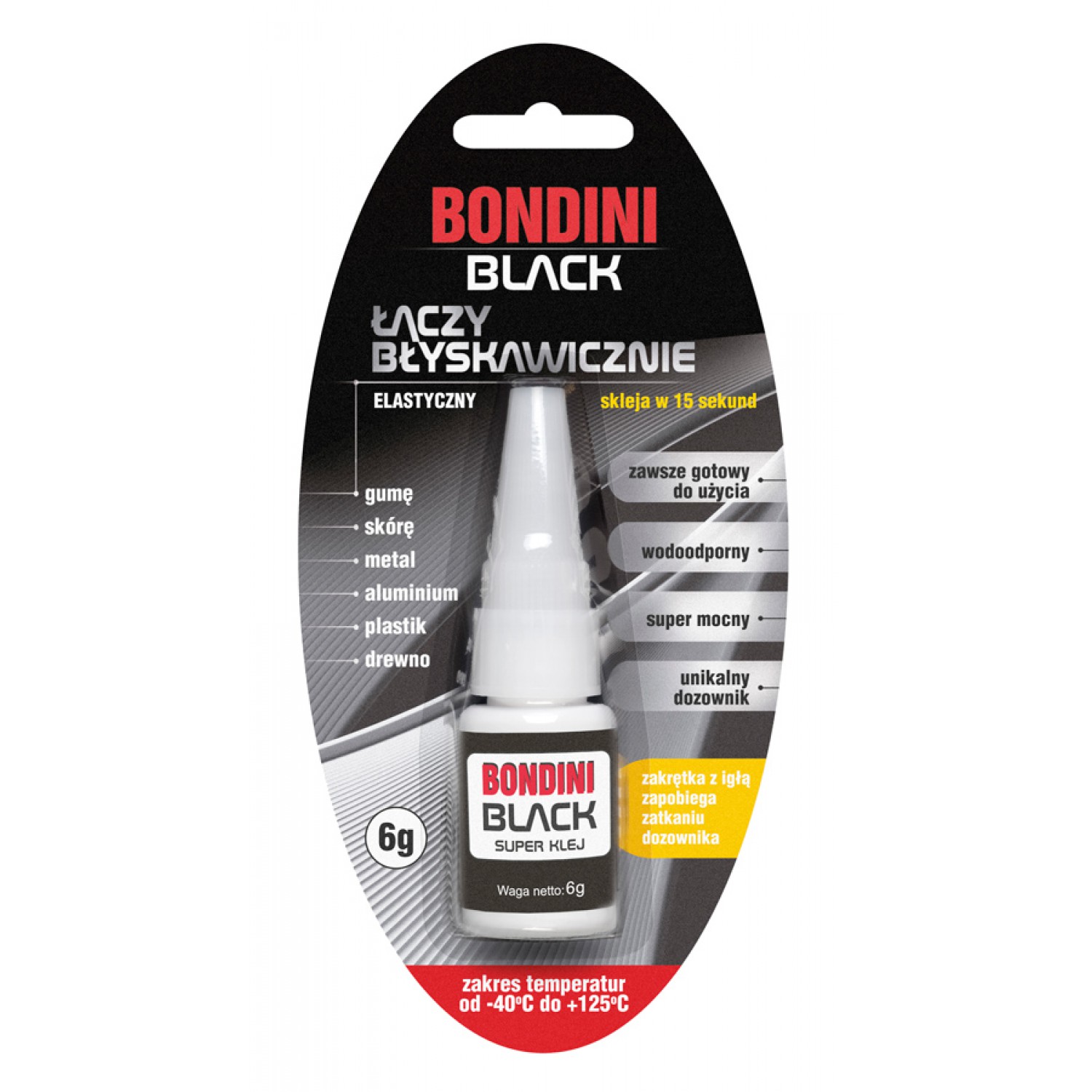BONDINI κόλλα στιγμής Plus Black 02-041, elastic, 6g BONDINI κόλλα στιγμής Plus Black 02-041, elastic, 6g