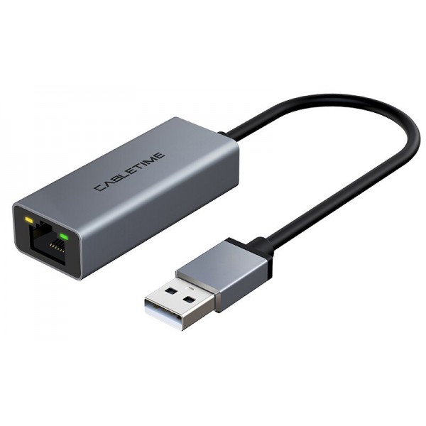 CABLETIME αντάπτορας USB σε RJ45 CT-AML100, 100Mbps, γκρι CABLETIME αντάπτορας USB σε RJ45 CT-AML100, 100Mbps, γκρι