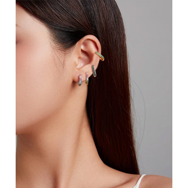 BAMOER σκουλαρίκια κρίκοι SCE1218, κυβική ζιρκόνια, ασήμι 925, ασημί BAMOER σκουλαρίκια κρίκοι SCE1218, κυβική ζιρκόνια, ασήμι 925, ασημί