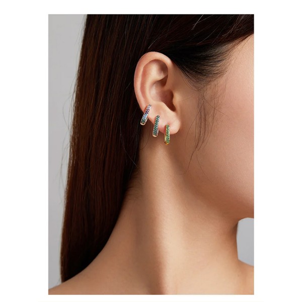 BAMOER σκουλαρίκια κρίκοι SCE1218, κυβική ζιρκόνια, ασήμι 925, ασημί BAMOER σκουλαρίκια κρίκοι SCE1218, κυβική ζιρκόνια, ασήμι 925, ασημί