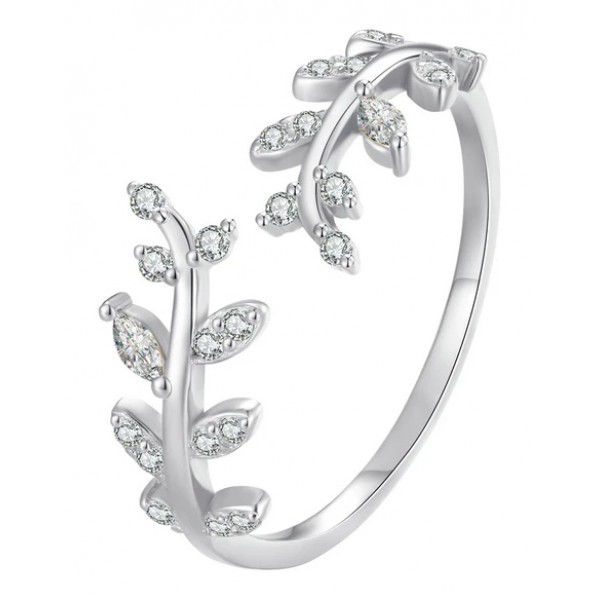 BAMOER δαχτυλίδι BSR241-A, κυβική ζιρκόνια, ανοιγόμενο, ασήμι 925, ασημί