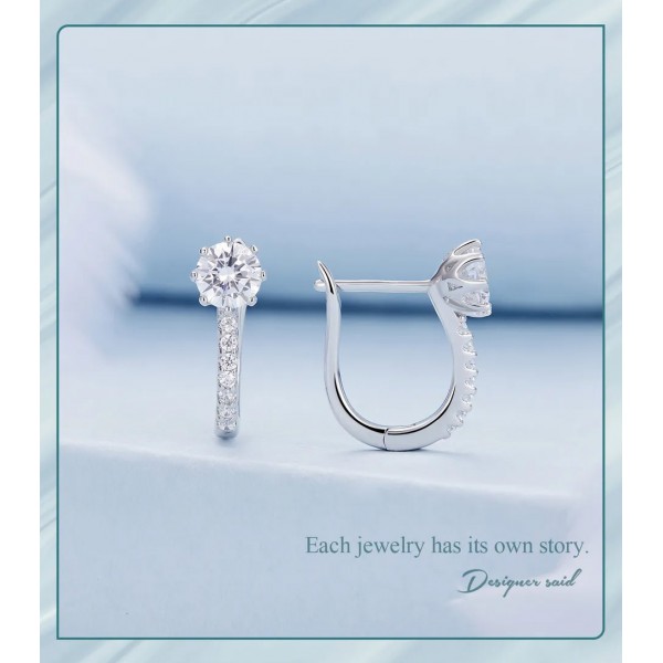 BAMOER σκουλαρίκια κρίκος BSE856 με κυβική ζιρκόνια, ασήμι 925, ασημί BAMOER σκουλαρίκια κρίκος BSE856 με κυβική ζιρκόνια, ασήμι 925, ασημί