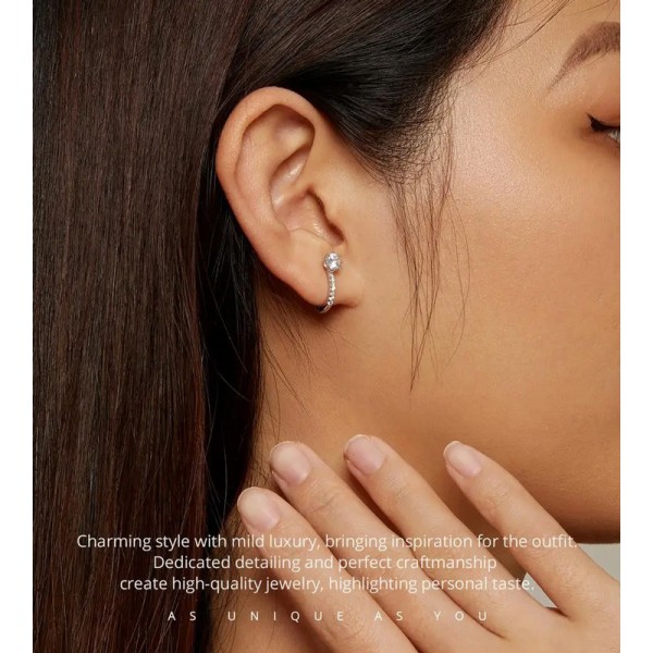 BAMOER σκουλαρίκια κρίκος BSE856 με κυβική ζιρκόνια, ασήμι 925, ασημί BAMOER σκουλαρίκια κρίκος BSE856 με κυβική ζιρκόνια, ασήμι 925, ασημί