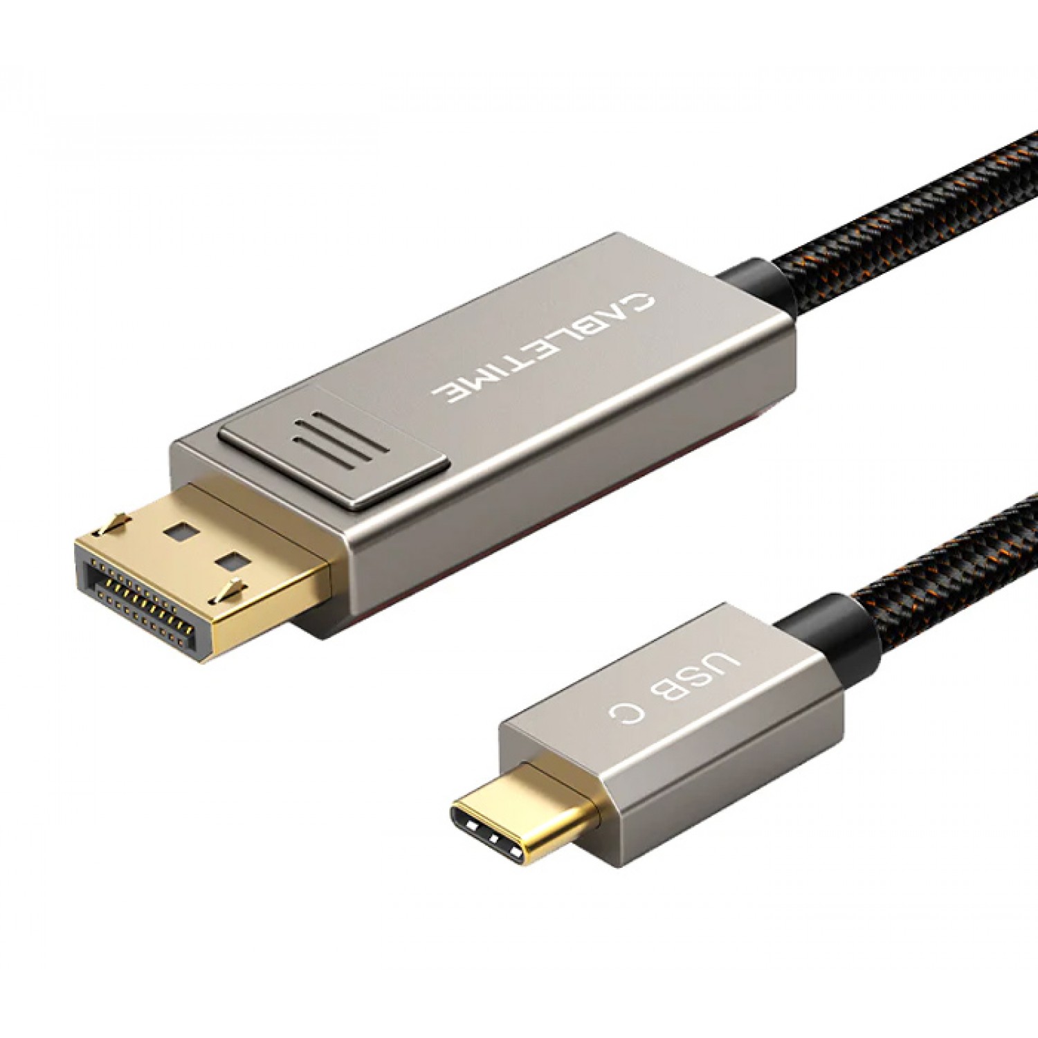 CABLETIME καλώδιο USB-C σε DisplayPort CT-CBD8K, 8K/60Hz, 2m, μαύρο CABLETIME καλώδιο USB-C σε DisplayPort CT-CBD8K, 8K/60Hz, 2m, μαύρο