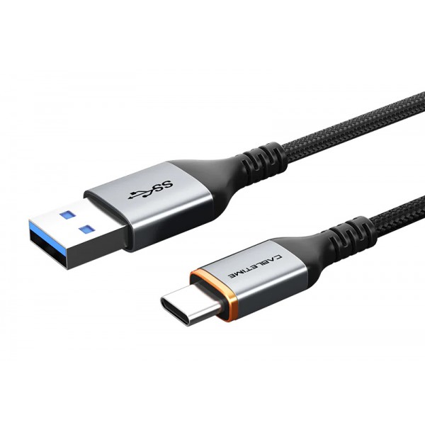 CABLETIME καλώδιο USB-C σε USB CT-AMCMG1, 3A, 5Gbps, 0.5m, μαύρο CABLETIME καλώδιο USB-C σε USB CT-AMCMG1, 3A, 5Gbps, 0.5m, μαύρο