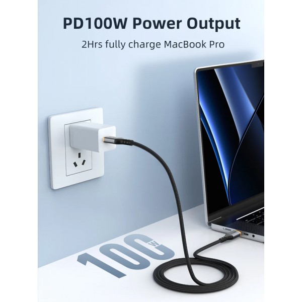 CABLETIME καλώδιο USB-C CT-CM100, 100W PD, 2m, μαύρο CABLETIME καλώδιο USB-C CT-CM100, 100W PD, 2m, μαύρο