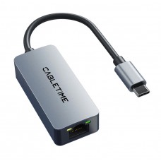 CABLETIME αντάπτορας USB-C σε RJ45 CT-CML2500, 2.5Gbps, γκρι