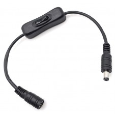 POWERTECH καλώδιο/διακόπτης τροφοδοσίας CAB-U158, 5.5x2.1mm, 30cm, μαύρο