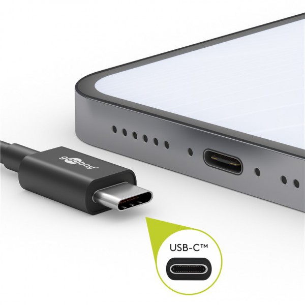 GOOBAY καλώδιο USB-C 66318, 60W, 480Mbps, 1m, μαύρο GOOBAY καλώδιο USB-C 66318, 60W, 480Mbps, 1m, μαύρο