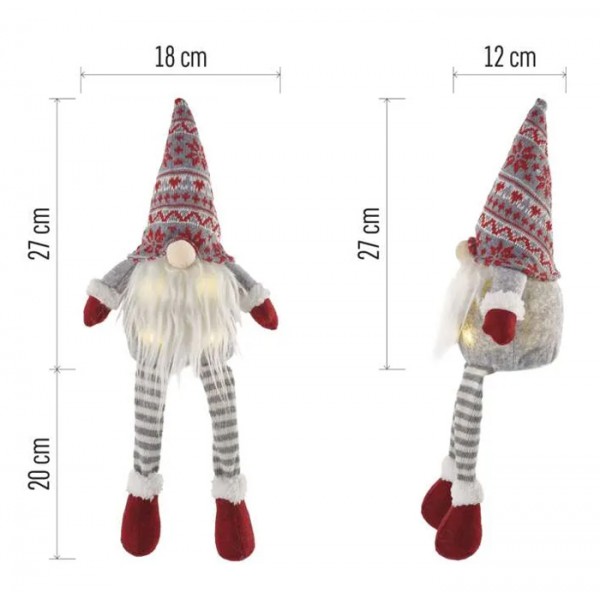 EMOS φωτιζόμενος χριστουγεννιάτικος νάνος DCFW03, 27cm, IP20