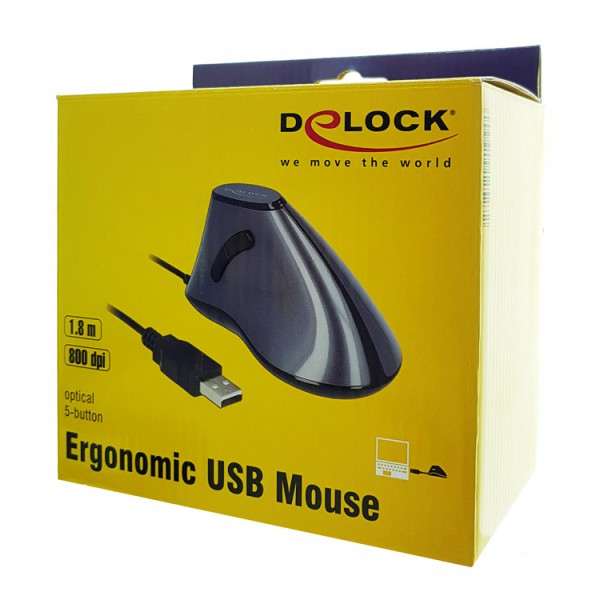 DELOCK εργονομικό vertical mouse 12527, Οπτικό, ενσύρματο, 5 buttons DELOCK εργονομικό vertical mouse 12527, Οπτικό, ενσύρματο, 5 buttons