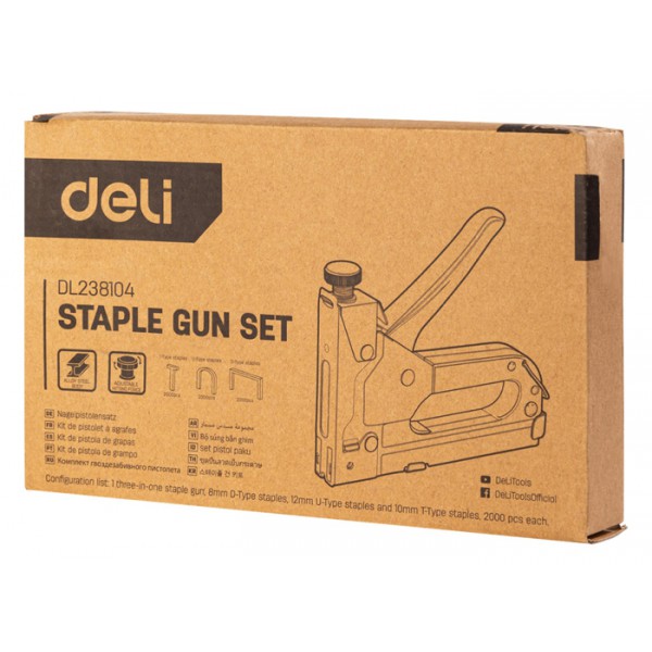 DELI καρφωτικό χειρός συνδετήρων DL238104 με 6000x συνδετήρες, 3 σε 1 DELI καρφωτικό χειρός συνδετήρων DL238104 με 6000x συνδετήρες, 3 σε 1