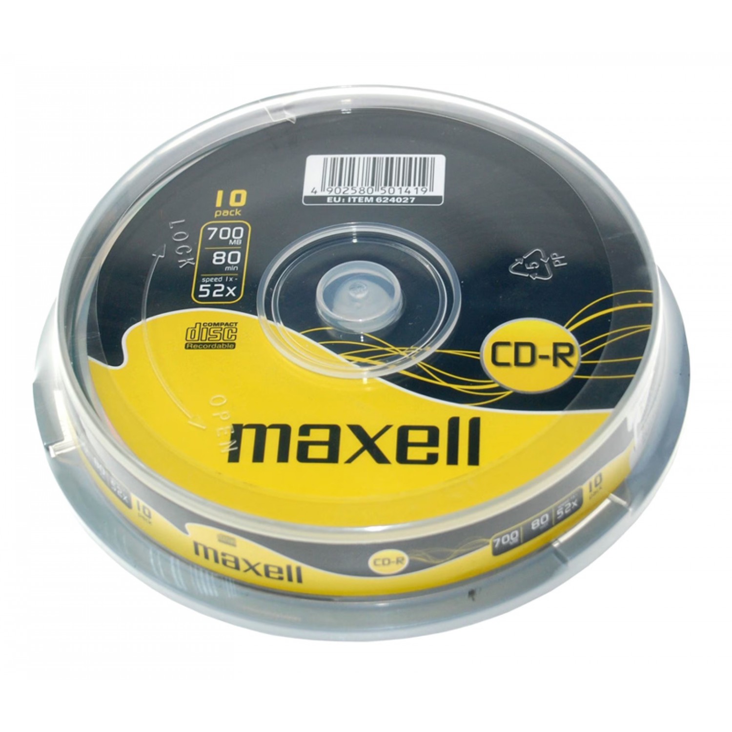 MAXELL CD-R 624027.40.TE, 700ΜΒ, 80min, 52x speed, cake box 10τμχ MAXELL CD-R 624027.40.TE, 700ΜΒ, 80min, 52x speed, cake box 10τμχ