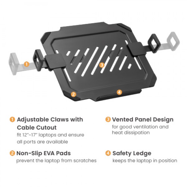 BRATECK βάση laptop NBH-8 για βάση οθονών VESA, έως 17", μαύρη BRATECK βάση laptop NBH-8 για βάση οθονών VESA, έως 17", μαύρη