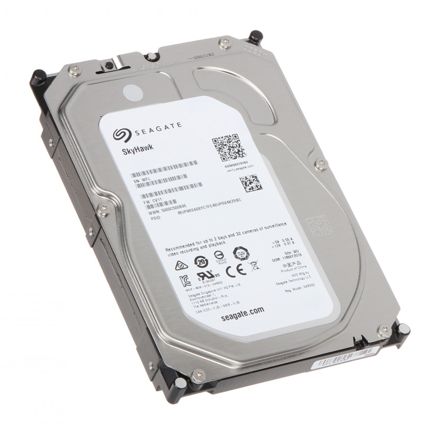 SEAGATE σκληρός δίσκος 3.5" Skyhawk Surveillance 4TB, 5900RPM, 6Gb/s, FR