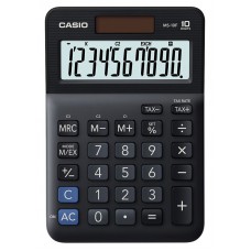 CASIO αριθμομηχανή MS-10F, ηλιακό & μπαταρία, 10 ψηφία, μαύρη