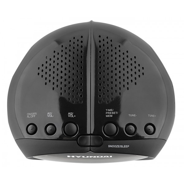 HYUNDAI επιτραπέζιο ρολόι & ραδιόφωνο RAC213G με ξυπνητήρι, μαύρο