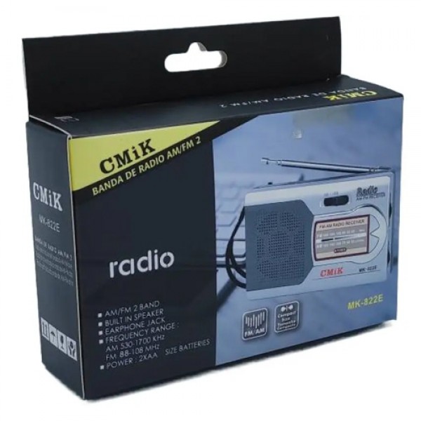 CMIK φορητό ραδιόφωνο MK-822E με θύρα ακουστικών 3.5mm, γκρι CMIK φορητό ραδιόφωνο MK-822E με θύρα ακουστικών 3.5mm, γκρι