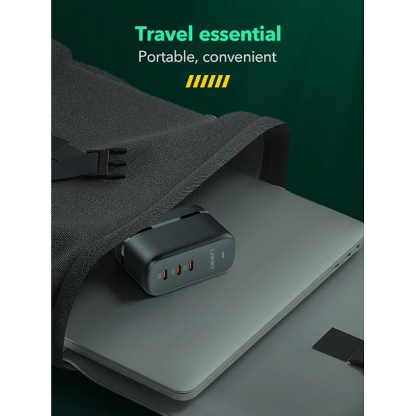 LDNIO φορτιστής τοίχου Q367 με καλώδιο USB-C, 3x USB-C, 65W, GaN, μαύρος LDNIO φορτιστής τοίχου Q367 με καλώδιο USB-C, 3x USB-C, 65W, GaN, μαύρος