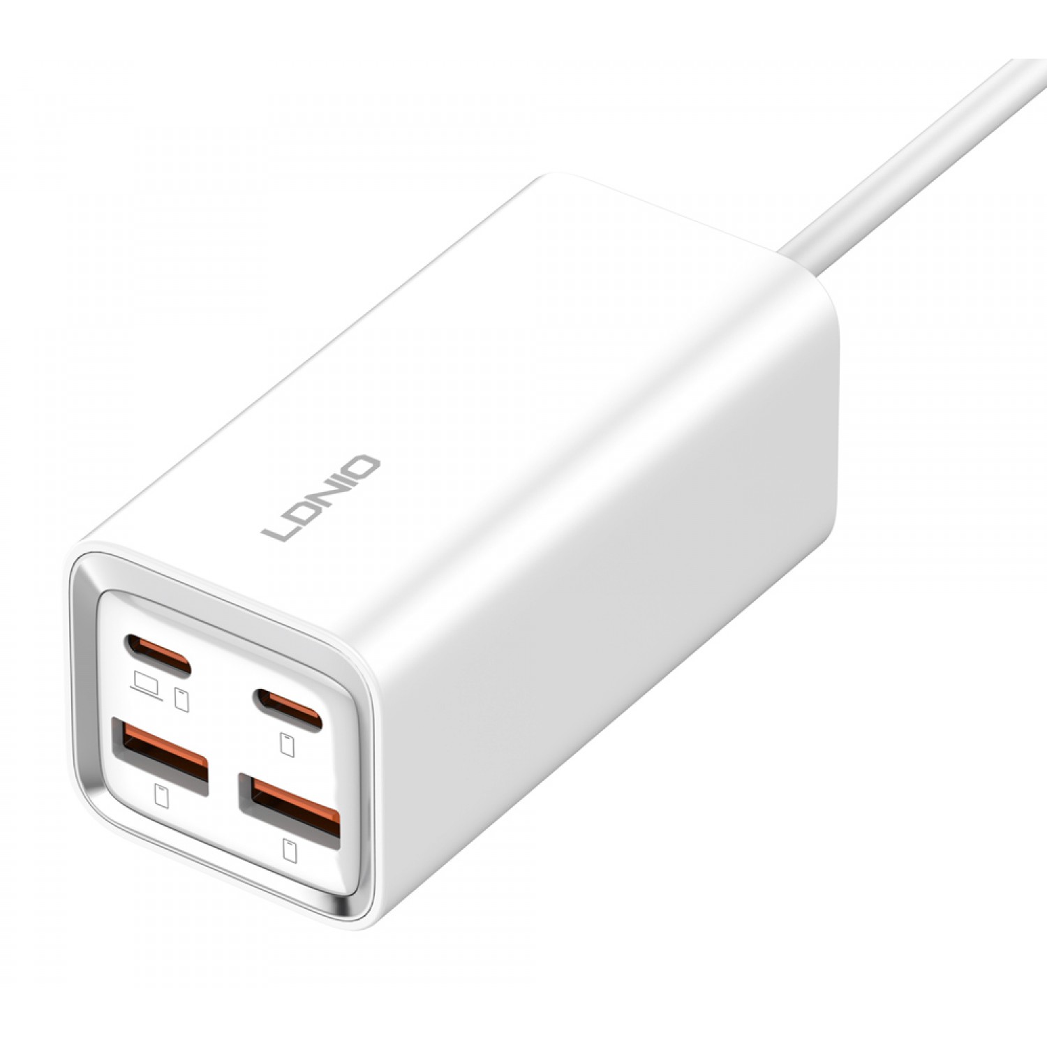 LDNIO σταθμός φόρτισης A4610C, 2x USB-C & 2x USB, 65W, PD/QC, λευκός LDNIO σταθμός φόρτισης A4610C, 2x USB-C & 2x USB, 65W, PD/QC, λευκός