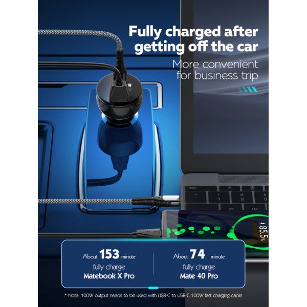 LDNIO φορτιστής αυτοκινήτου C101 με καλώδιο, USB/USB-C, 100W PD, μαύρος LDNIO φορτιστής αυτοκινήτου C101 με καλώδιο, USB/USB-C, 100W PD, μαύρος