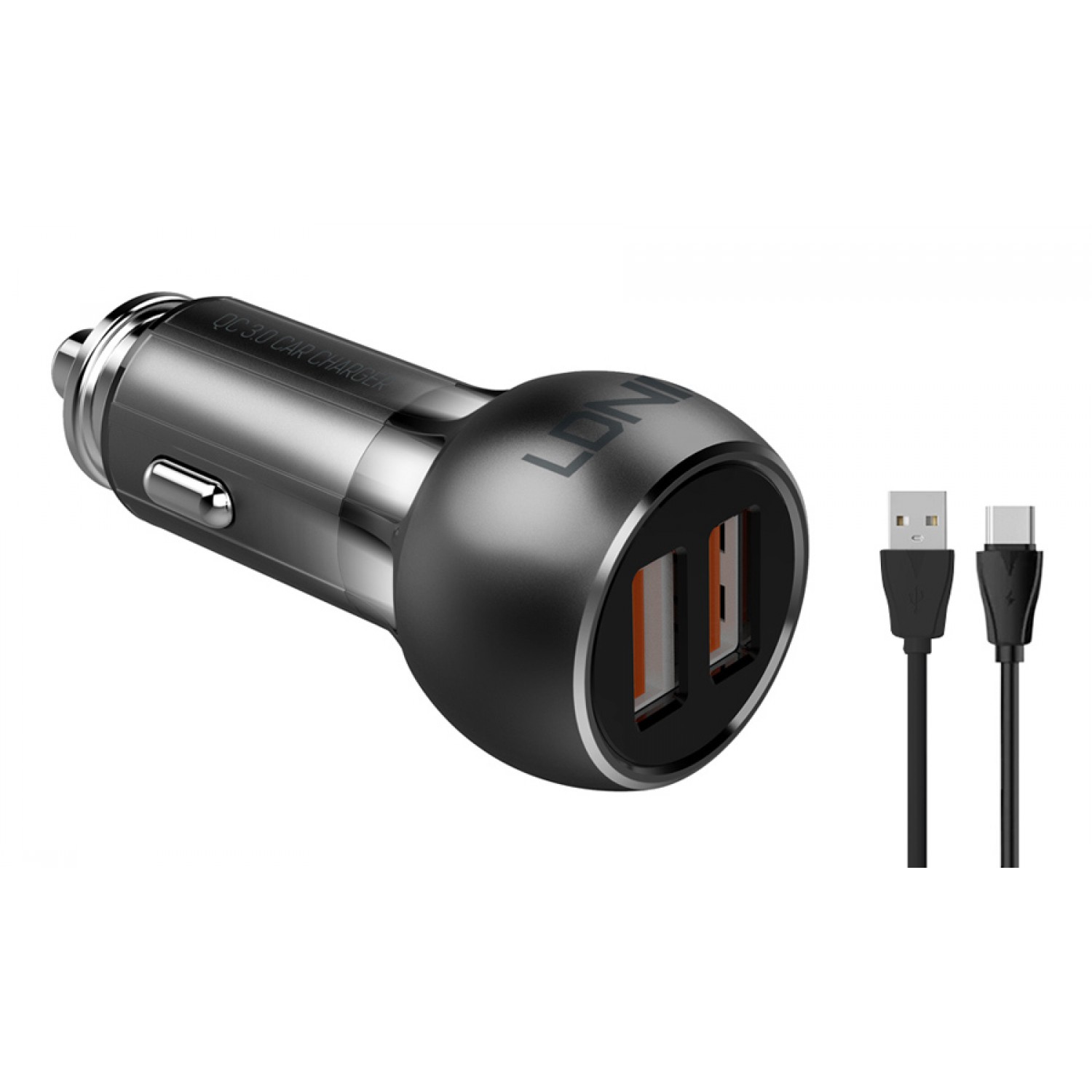 LDNIO φορτιστής αυτοκινήτου C503Q με καλώδιο, 2x USB, 36W, QC, γκρι LDNIO φορτιστής αυτοκινήτου C503Q με καλώδιο, 2x USB, 36W, QC, γκρι