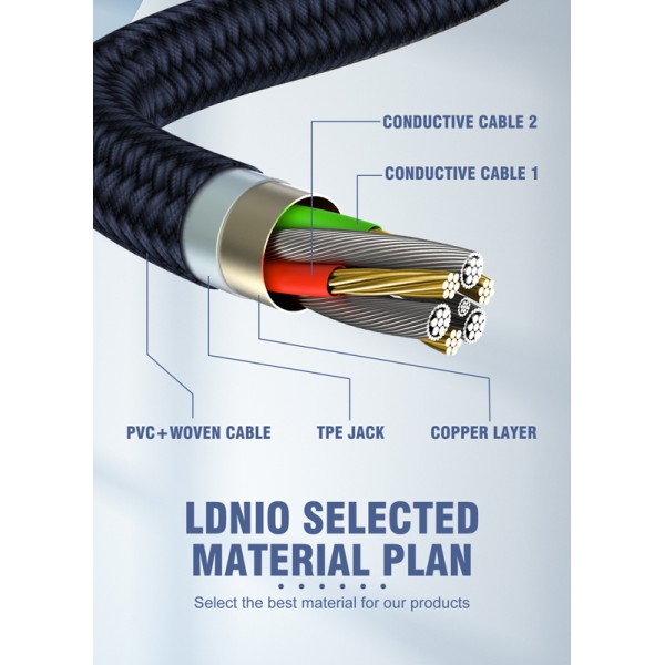 LDNIO καλώδιο USB-C σε USB LS691, 30W, 1m, γκρι LDNIO καλώδιο USB-C σε USB LS691, 30W, 1m, γκρι