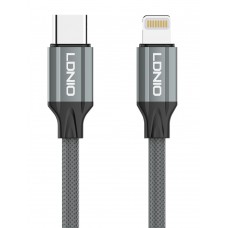 LDNIO καλώδιο Lightning σε USB-C LC441I, 30W PD, 1m, γκρι