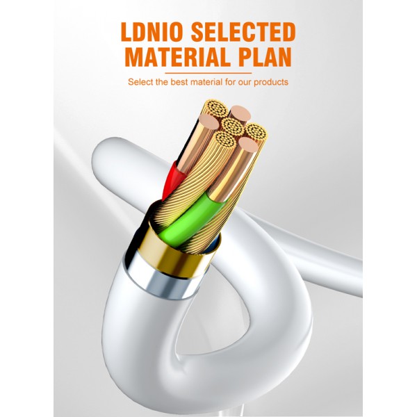 LDNIO καλώδιο USB-C σε USB-C LC602C, 100W PD, 2m, γκρι LDNIO καλώδιο USB-C σε USB-C LC602C, 100W PD, 2m, γκρι