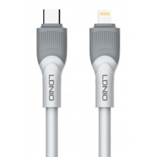LDNIO καλώδιο Lightning σε USB-C LC601I, 30W PD, 1m, γκρι
