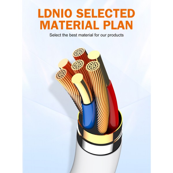 LDNIO καλώδιο Lightning σε USB-C LC602I, 30W PD, 2m, γκρι