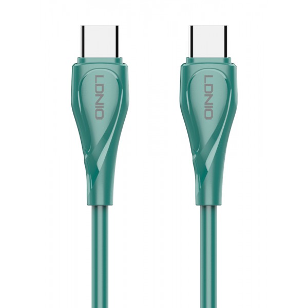 LDNIO καλώδιο USB-C σε USB-C LC611C, 65W PD, 1m, πράσινο LDNIO καλώδιο USB-C σε USB-C LC611C, 65W PD, 1m, πράσινο