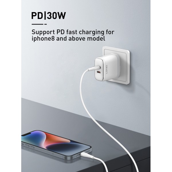 LDNIO καλώδιο Lightning σε USB-C LC611I, 30W PD, 1m, πράσινο LDNIO καλώδιο Lightning σε USB-C LC611I, 30W PD, 1m, πράσινο