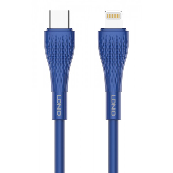 LDNIO καλώδιο Lightning σε USB-C LC672I, 30W PD, 2m, μπλε LDNIO καλώδιο Lightning σε USB-C LC672I, 30W PD, 2m, μπλε