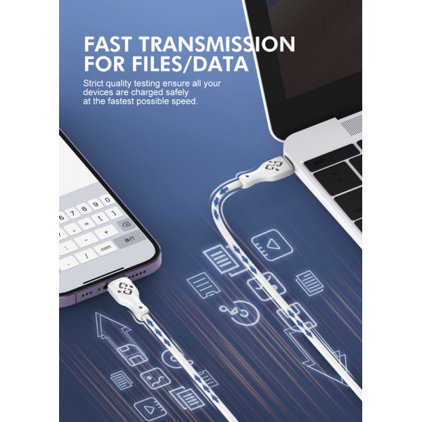 LDNIO καλώδιο Lightning σε USB-C LC811I, 30W PD, 1m, γκρι LDNIO καλώδιο Lightning σε USB-C LC811I, 30W PD, 1m, γκρι