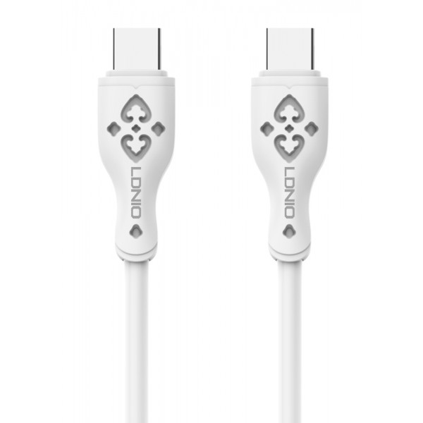 LDNIO καλώδιο USB-C σε USB-C LC812C, 65W PD, 2m, λευκό LDNIO καλώδιο USB-C σε USB-C LC812C, 65W PD, 2m, λευκό