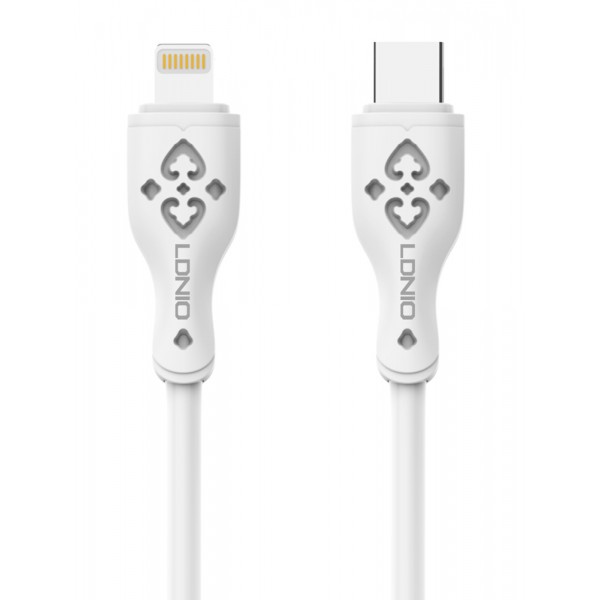 LDNIO καλώδιο Lightning σε USB-C LC812I, 30W PD, 2m, λευκό LDNIO καλώδιο Lightning σε USB-C LC812I, 30W PD, 2m, λευκό