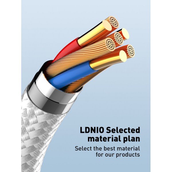 LDNIO καλώδιο USB-C σε USB-C LC861C, 65W PD, 1m, γκρι LDNIO καλώδιο USB-C σε USB-C LC861C, 65W PD, 1m, γκρι