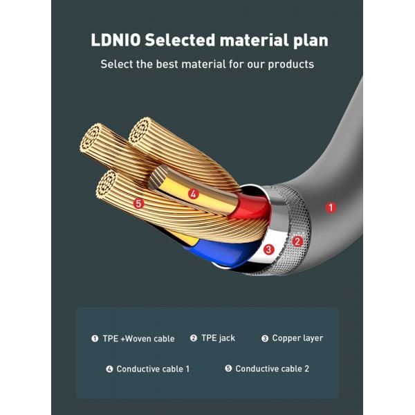 LDNIO καλώδιο Lightning σε USB-C LC672I, 30W PD, 2m, μπλε LDNIO καλώδιο Lightning σε USB-C LC672I, 30W PD, 2m, μπλε