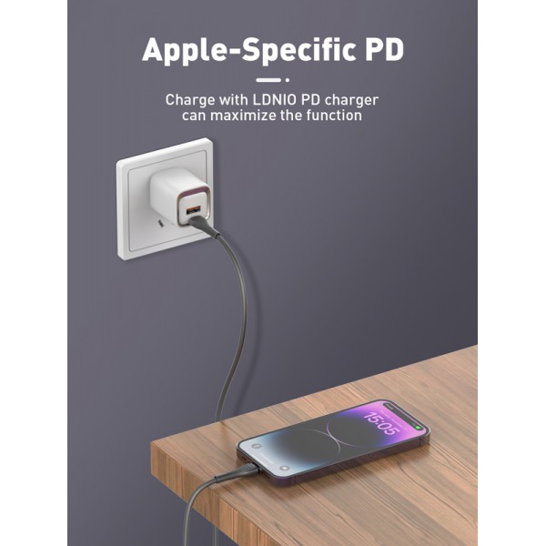 LDNIO καλώδιο Lightning σε USB-C LC672I, 30W PD, 2m, μπλε LDNIO καλώδιο Lightning σε USB-C LC672I, 30W PD, 2m, μπλε