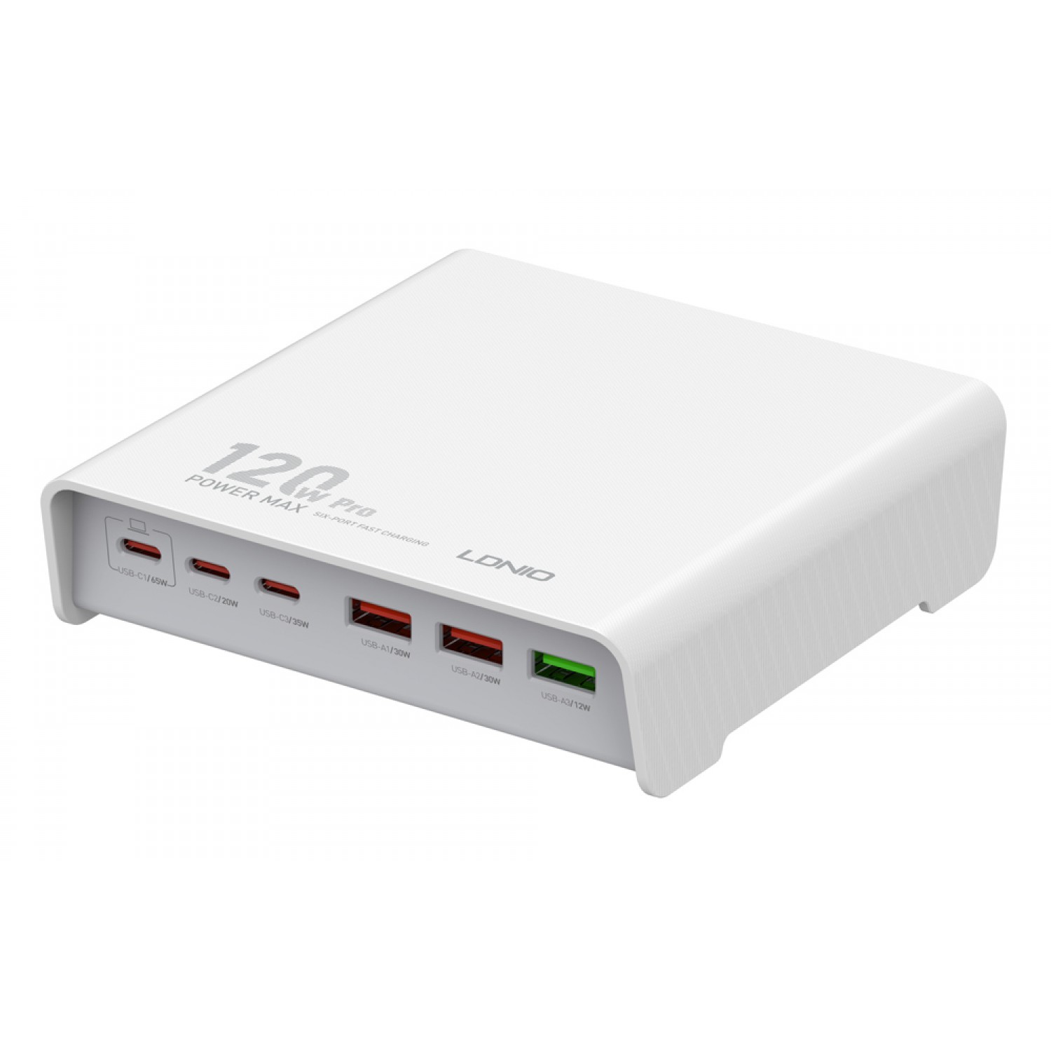 LDNIO σταθμός φόρτισης Q605, 3x USB-C & 3x USB, 120W, PD/QC, λευκός LDNIO σταθμός φόρτισης Q605, 3x USB-C & 3x USB, 120W, PD/QC, λευκός