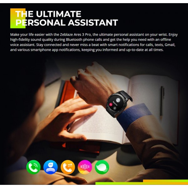 ZEBLAZE smartwatch Ares 3 Pro, heart rate, 1.43" AMOLED, IP68, μαύρο ZEBLAZE smartwatch Ares 3 Pro, heart rate, 1.43" AMOLED, IP68, μαύρο