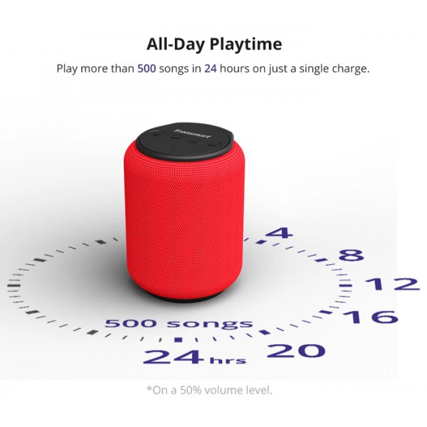 TRONSMART φορητό ηχείο Element T6 Mini, 15W, Bluetooth, 2500mAh, κόκκινο TRONSMART φορητό ηχείο Element T6 Mini, 15W, Bluetooth, 2500mAh, κόκκινο