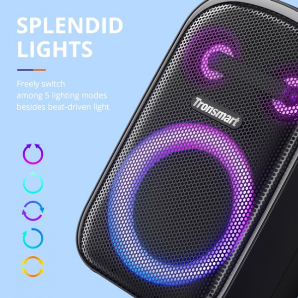 TRONSMART φορητό ηχείο Halo 110 με μικρόφωνο, 60W, 12000mAh, LED, μαύρο TRONSMART φορητό ηχείο Halo 110 με μικρόφωνο, 60W, 12000mAh, LED, μαύρο
